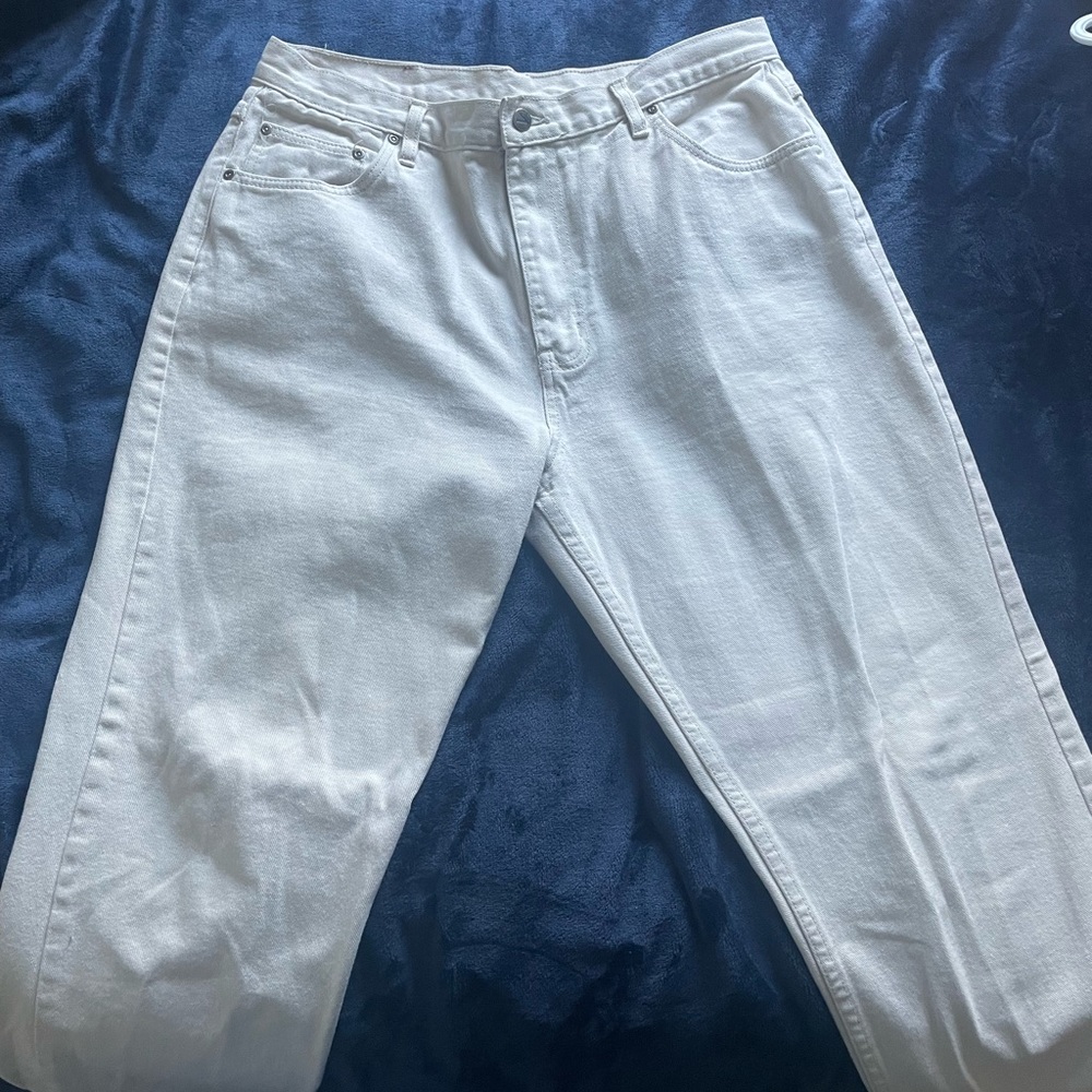 Cream mom jeans
